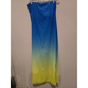 Lauren Ralph Lauren Women's Strapless Ombré Chiffon Gown Size M